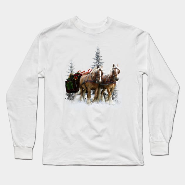 Clydesdale Horse T Shirt Long Sleeve T-Shirt by Pam069